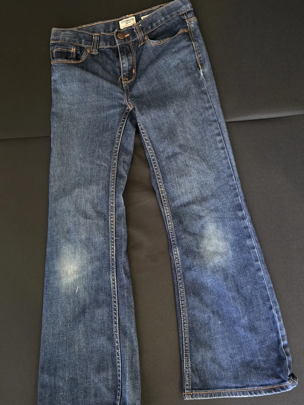 Girls Osh Kosh Blue Denim Boot Cut Jeans with Contrast Stitching